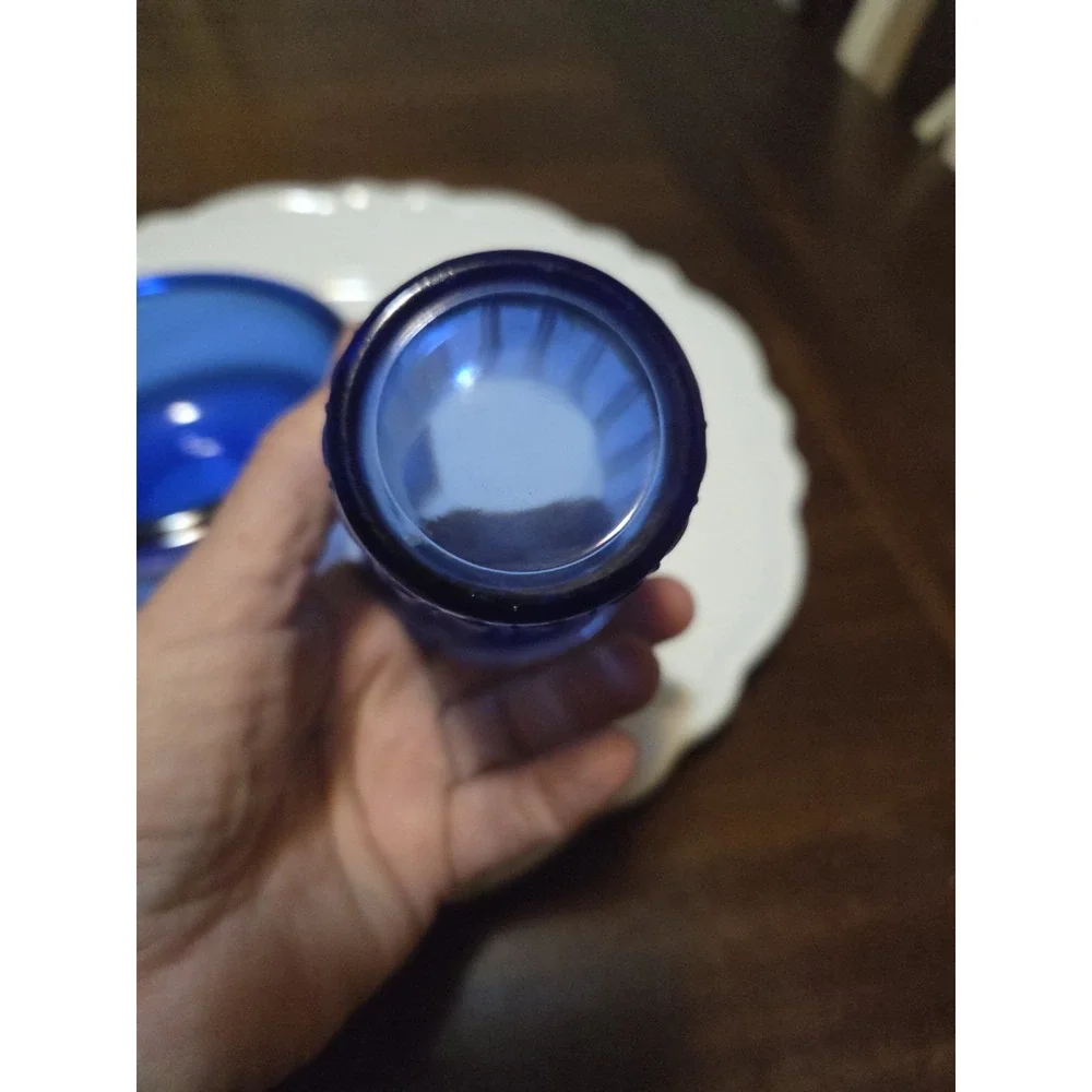 vintage Arcoroc France deep cobalt blue glass bowl  And Hazel Atlas Tumbler